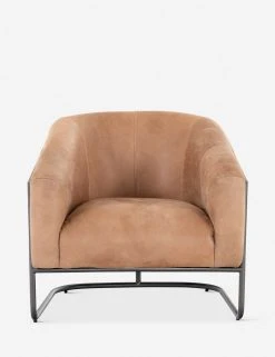 Lulu And Georgia Gianni Leather Accent Chair Curved + Rounded