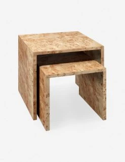 Lulu And Georgia Furniture Raisa Burl Wood Nesting Side Tables (Set Of 2)