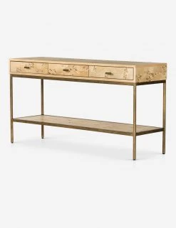 Lulu And Georgia Lorca Burl Wood Console Table New