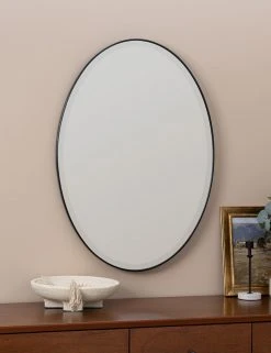 Lulu And Georgia Luke Oval Mirror, Black New