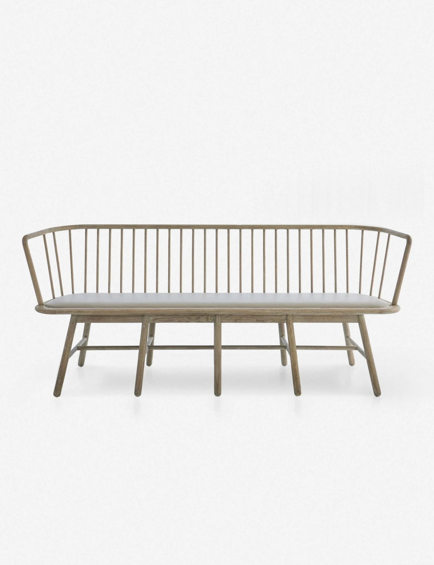 Lulu And Georgia Marissa Bench, Gray Leather 3 Lulu And Georgia Marissa Bench, Gray Leather