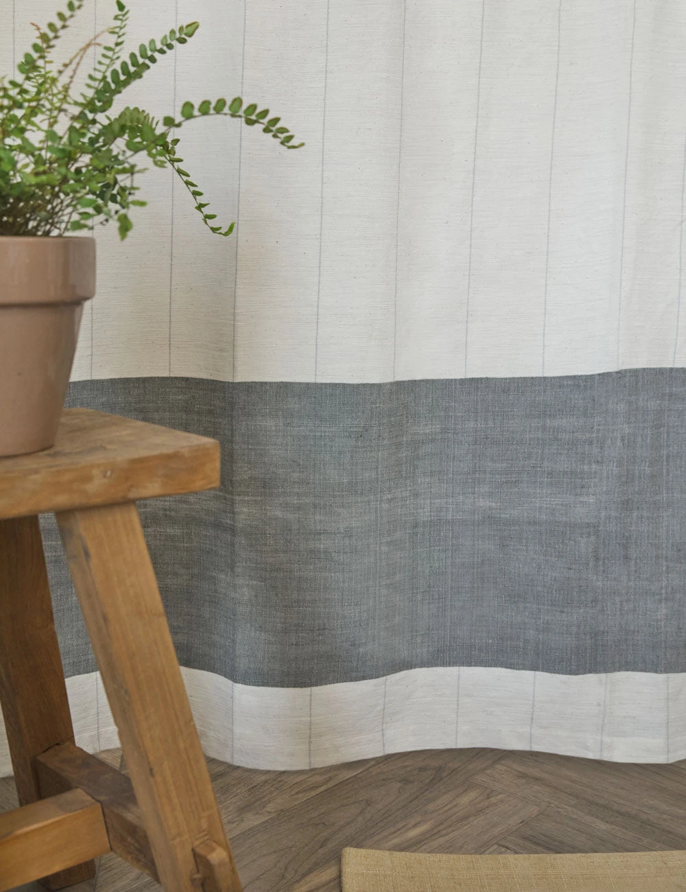 Lulu And Georgia Bolé Road Textiles Karo Shower Curtain, Sable 6 Lulu And Georgia Bolé Road Textiles Karo Shower Curtain, Sable