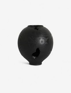 Lulu And Georgia Charred Korean Mahogany Moon Jar, Small By Namu Home Goods