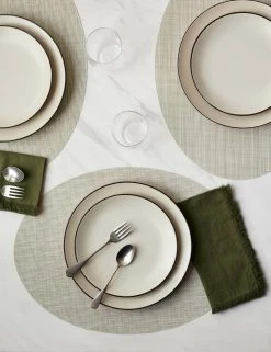Lulu And Georgia Chilewich Mini Basketweave Oval Placemat (Set Of 4) Outdoor Collection