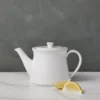 Lulu And Georgia Kitchen + Dining Friso Tea Pot, White By Costa Nova