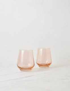 Lulu And Georgia Muted Pastels Estelle Stemless Wine Glass (Set Of 2)