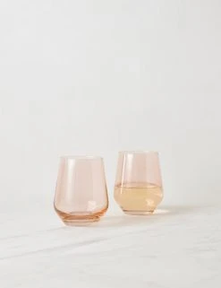 Lulu And Georgia Muted Pastels Estelle Stemless Wine Glass (Set Of 2)