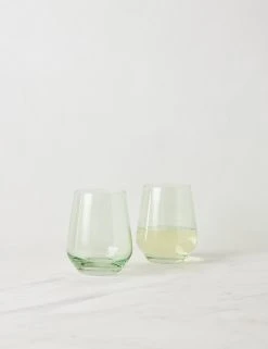 Lulu And Georgia Muted Pastels Estelle Stemless Wine Glass (Set Of 2)