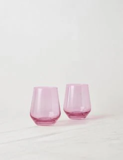 Lulu And Georgia Muted Pastels Estelle Stemless Wine Glass (Set Of 2)