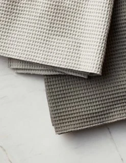 Lulu And Georgia Essential Waffle Dish Towels, Light Gray/Dark Gray (Set Of 2) By Hawkins New York
