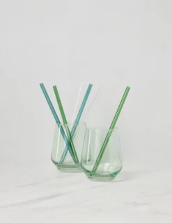 Lulu And Georgia Hawkins New York Essential Glass Straws (Set Of 12) Kitchen + Dining