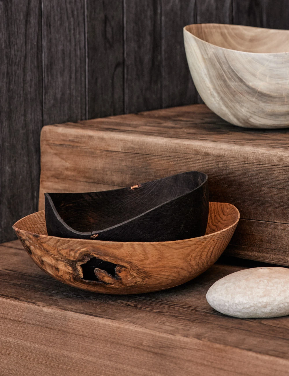 Lulu And Georgia New Korean White Oak Black Wave Bowl, Medium By Namu Home Goods 4 Lulu And Georgia New Korean White Oak Black Wave Bowl, Medium By Namu Home Goods