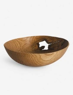 Lulu And Georgia New Oiled Ash Shallow Bowl With Hole By Namu Home Goods