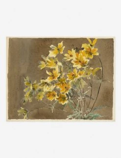 Lulu And Georgia 'Yellow/Orange Flower With Border' Print By Hannah Borger Overbeck Earth Tones