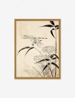 Lulu And Georgia 'Dragonfly, Coxcomb And Bamboo' Print By Miyazaki Yūzen