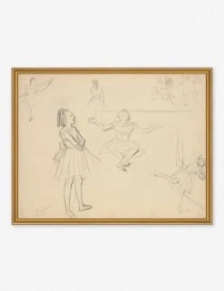 Lulu And Georgia 'Ballet Dancers Rehearsing' Wall Art By Edgar Degas, Original Work Held By The J. Paul Getty Museum Earth Tones