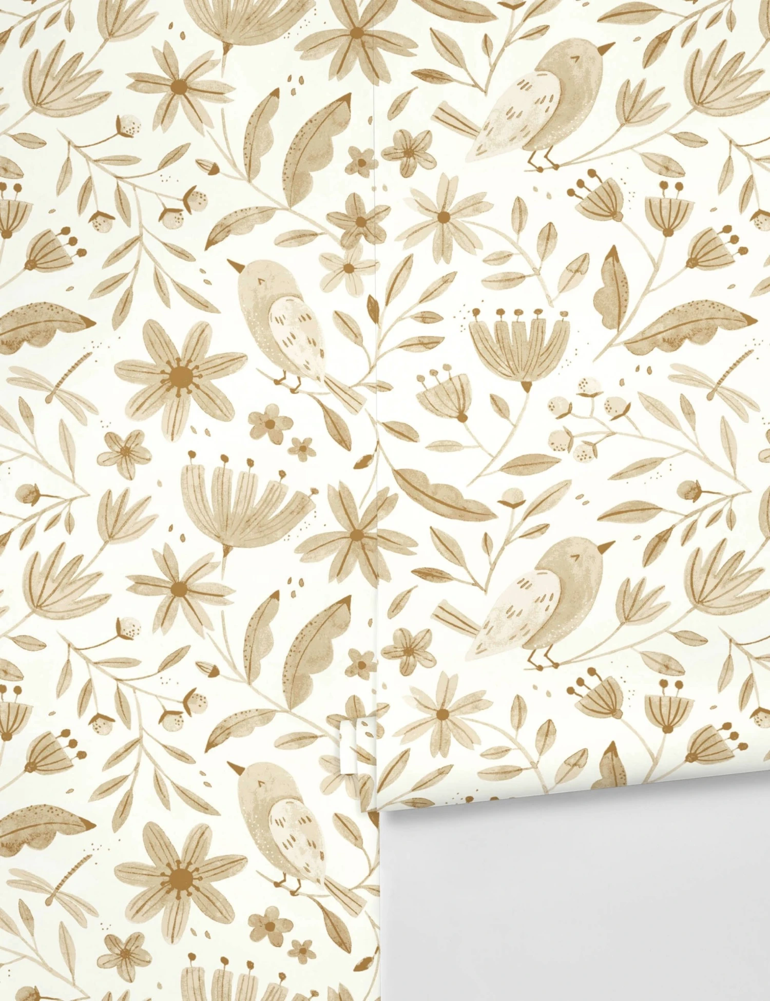 Lulu And Georgia Earth Tones Rylee + Cru Garden Birds Wallpaper 4 Lulu And Georgia Earth Tones Rylee + Cru Garden Birds Wallpaper