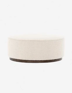 Lulu And Georgia Aldora Round Ottoman Bouclé + Textural Fabric