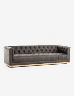 Lulu And Georgia Furniture Afia Leather Sofa, Distressed Black