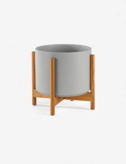 Lulu And Georgia LBE Design Ceramic Planter + Teak Stand