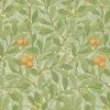 Lulu And Georgia Morris & Co. ARBUTUS Wallpaper, Green/Terracotta Swatch