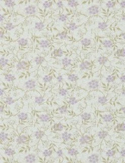 Lulu And Georgia Morris & Co. Jasmine Wallpaper, Lilac/Olive Swatch