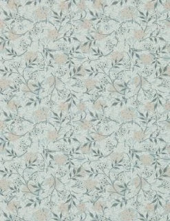 Lulu And Georgia Morris & Co. Jasmine Wallpaper, Silver/Charcoal Swatch