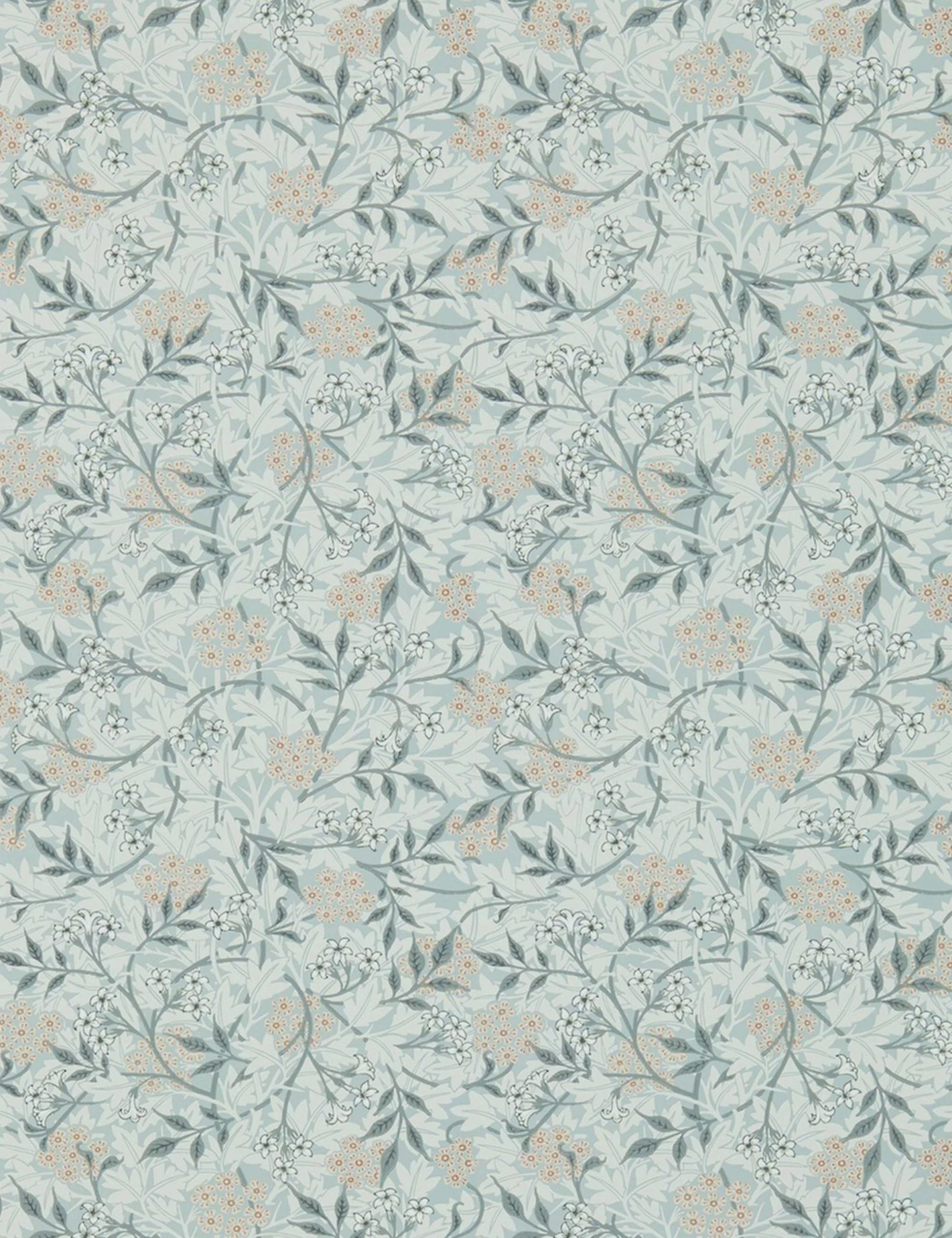 Lulu And Georgia Morris & Co. Jasmine Wallpaper, Silver/Charcoal Swatch 3 Lulu And Georgia Morris & Co. Jasmine Wallpaper, Silver/Charcoal Swatch