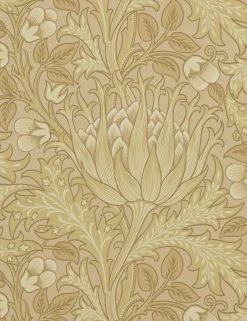 Lulu And Georgia Morris & Co. Artichoke Wallpaper, Loam Swatch