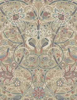 Lulu And Georgia Morris & Co. Bullerswood Wallpaper, Spice/Manilla Swatch