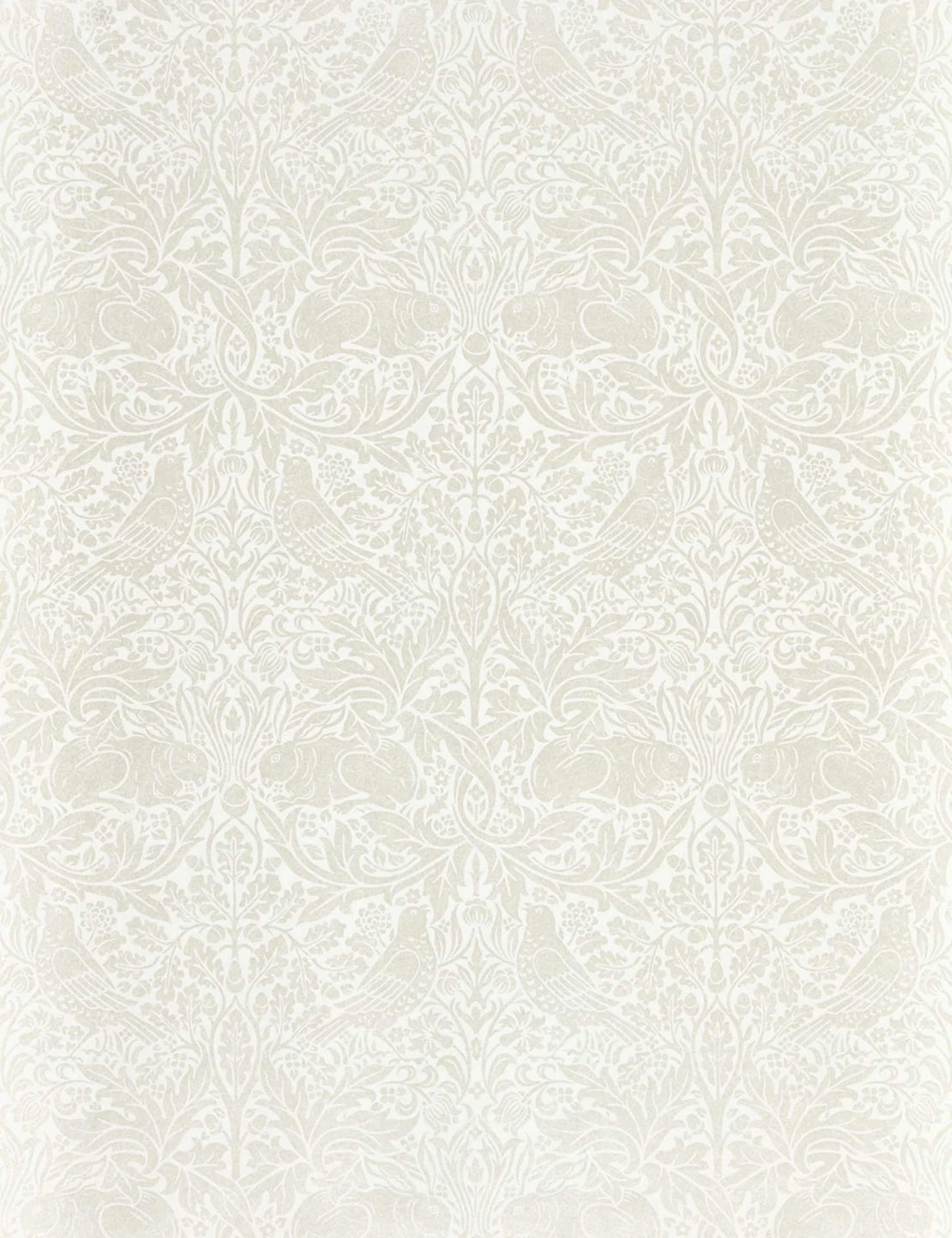 Lulu And Georgia Morris & Co. Pure Brer Rabbit Wallpaper, White Clover Swatch 3 Lulu And Georgia Morris & Co. Pure Brer Rabbit Wallpaper, White Clover Swatch