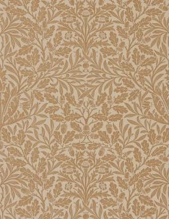 Lulu And Georgia Morris & Co. Acorn Wallpaper, Gilver/Copper Swatch