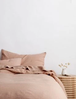 Lulu And Georgia Cultiver Linen Bedding, Fawn Duvet Cover