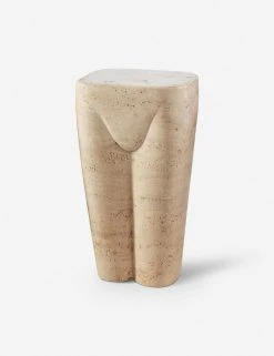Lulu And Georgia Paris Stool, Travertine