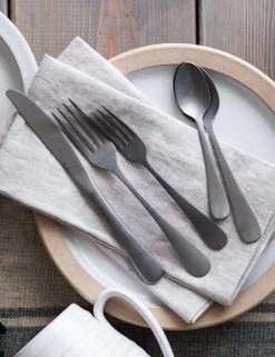 Lulu And Georgia Woodstock 5-Piece Flatware Set, Stainless Steel By Farmhouse Pottery