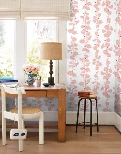 Lulu And Georgia Hollyhock Wallpaper By Clare V., Shell