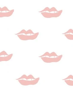 Lulu And Georgia Lips Wallpaper By Clare V., Pink