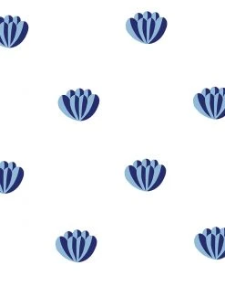 Lulu And Georgia Lotus Wallpaper By Clare V., Blue