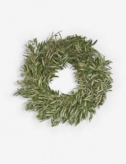 Lulu And Georgia Fresh Handmade Olive Leaf Wreath Mossy Greens