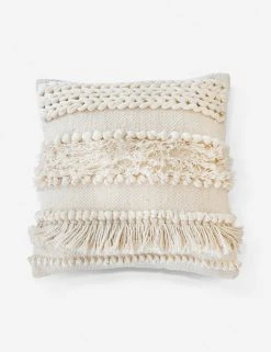 Lulu And Georgia Bouclé + Textural Fabric Pom Pom At Home Iman Pillow