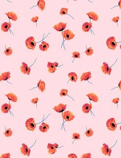 Lulu And Georgia Poppy Wallpaper By Nathan Turner, Pink