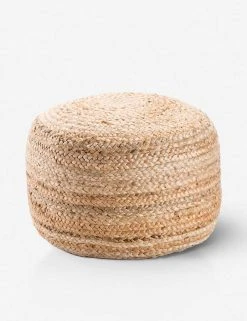 Lulu And Georgia Patan Round Pouf, Natural