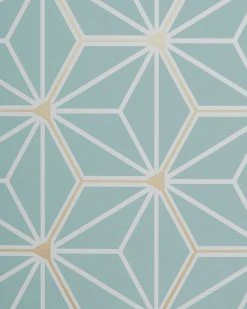 Lulu And Georgia STARBURST HEXAGON WALLPAPER BY TAYLOR STERLING, BLUE
