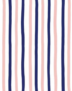 Lulu And Georgia Stripes Wallpaper By Clare V., Navy