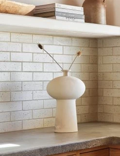 Lulu And Georgia Albayzin Vase, White Stone Malene Barnett Kindred Collection