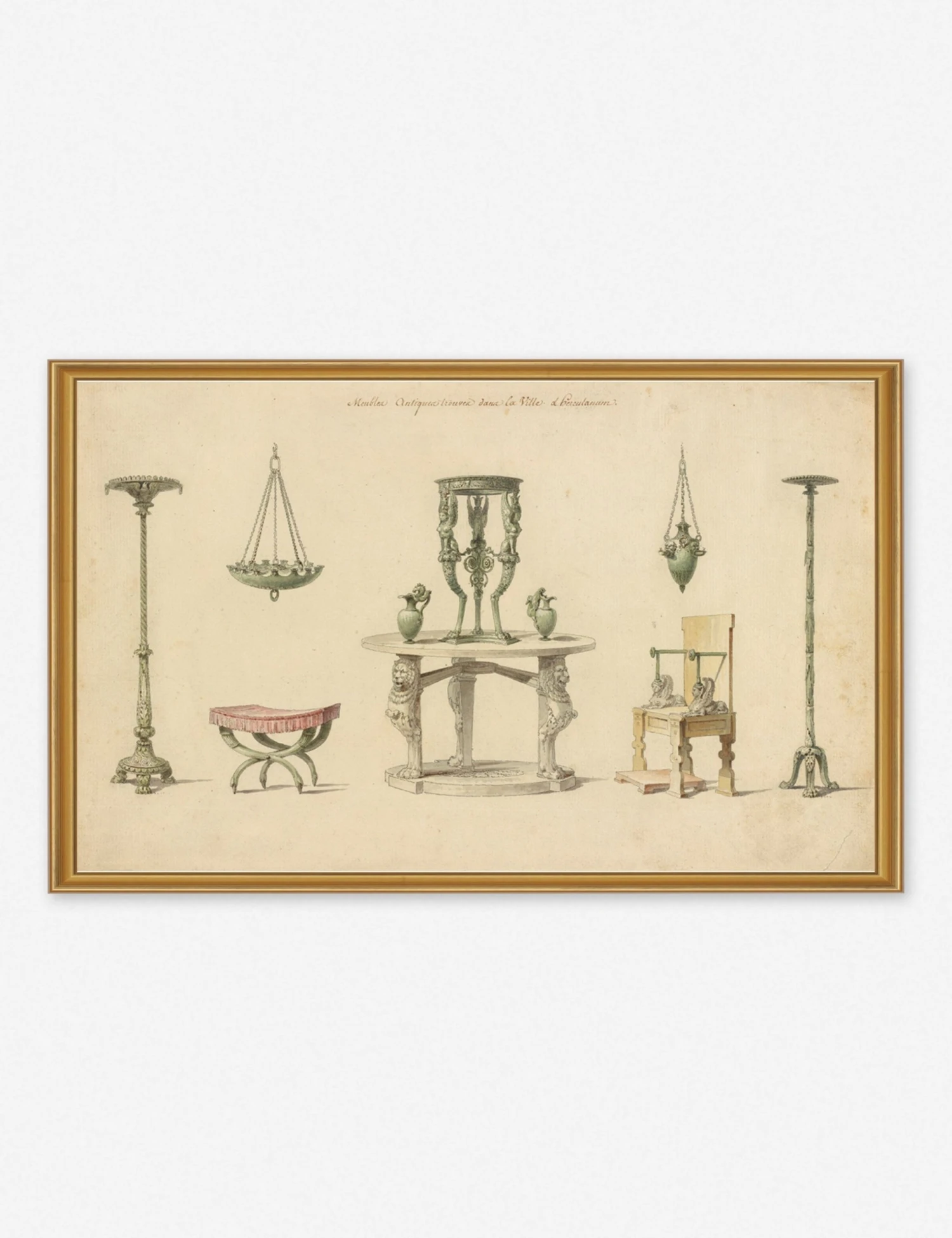 Lulu And Georgia 'Vases, Furniture And Objects Discovered At Herculaneum' Wall Art By Pierre-Adrien Pâris, Original Work Held By The J. Paul Getty Museum Walls 3 Lulu And Georgia 'Vases, Furniture And Objects Discovered At Herculaneum' Wall Art By Pierre-Adrien Pâris, Original Work Held By The J. Paul Getty Museum Walls