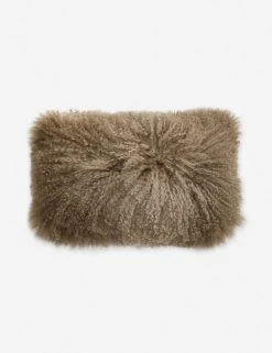 Lulu And Georgia Bouclé + Textural Fabric Albany Fur Lumbar Pillow, Natural